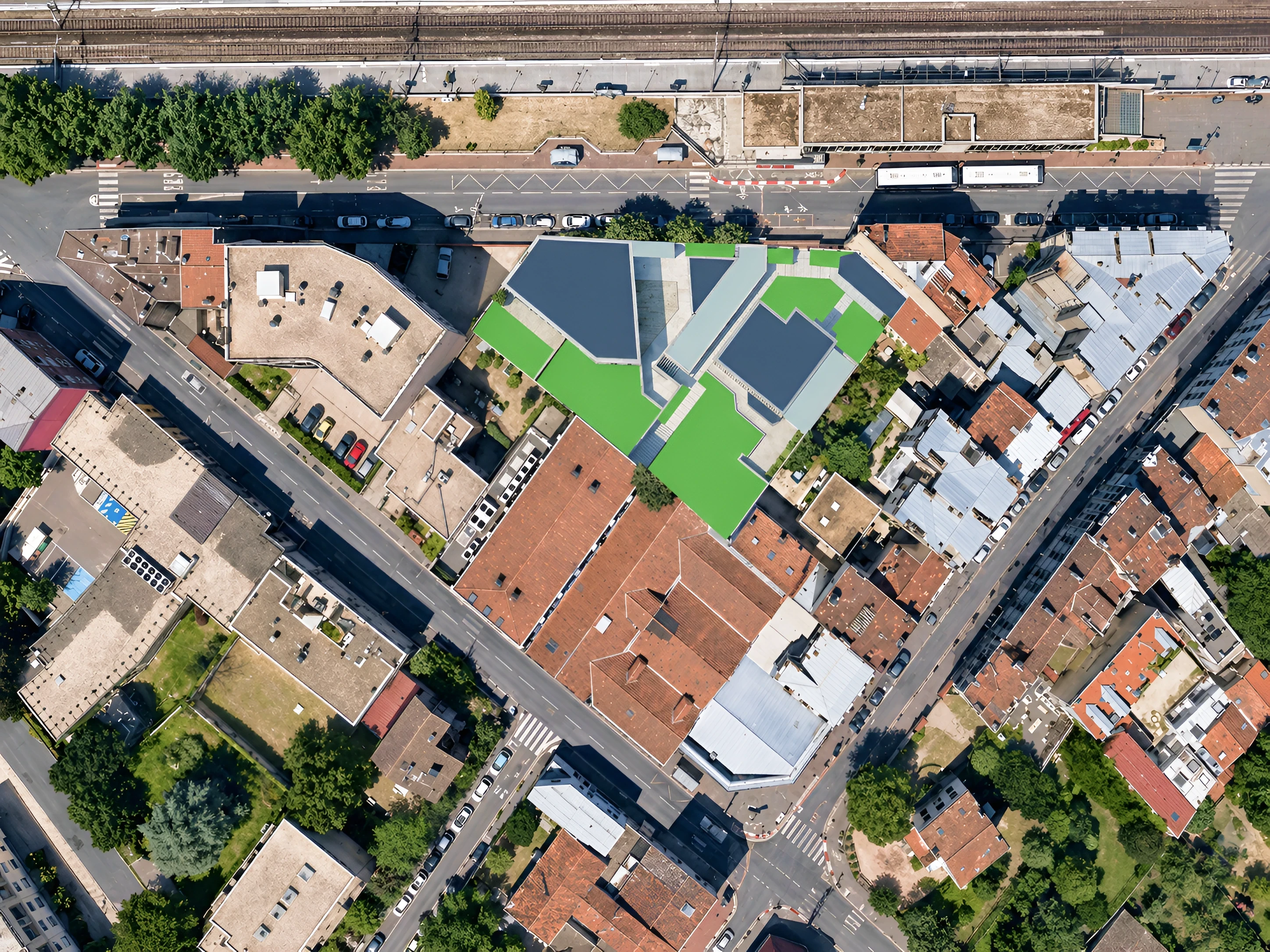 Plan-masse — Insertion urbaine, 68 Boulevard du Couchant, Nanterre